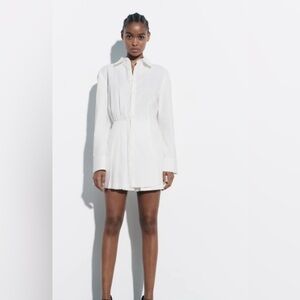 Zara Elegant White Short Shirt Dress✨